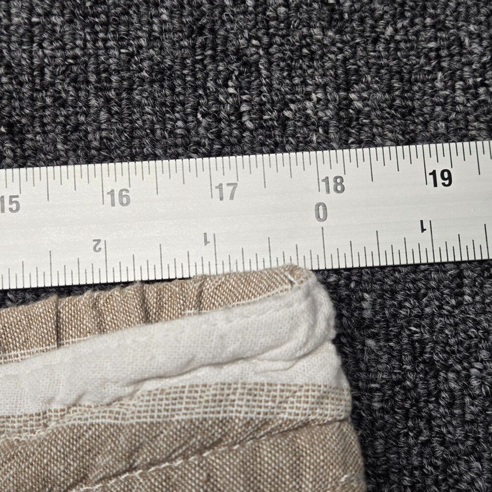 Per Se Women’s L Linen Capri Pants Beige White Striped Relaxed Fit Casual 36x24 - Picture 7 of 13
